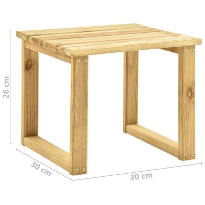 vidaXL Șezlong cu masă, lemn de pin verde tratat