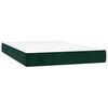 vidaXL Pat box spring cu saltea, verde &icirc;nchis, 120x200 cm, catifea
