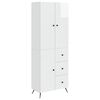 vidaXL Set de Dulapuri 2 pcs Alb foarte lucios Lemn prelucrat