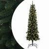 vidaXL Copac Artificial Slăb de Crăciun 150 cm 150 LED-uri Alb cald