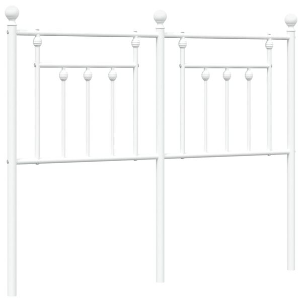 vidaXL Tăblie de pat metalică, alb, 120 cm