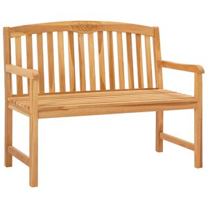 vidaXL Bancă din lemn sculptată manual cu flori 114 x 60,5 x 95 cm