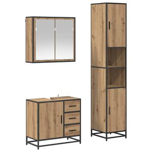 vidaXL Set de mobilier pentru baie cu sertar 3 pcs Stejar Artizanal