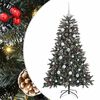 vidaXL Brad de Crăciun artificial Verde 120 cm PVC și Plastic și Oțel