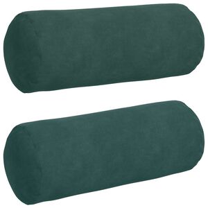 vidaXL Perne Bolster 2 pcs Verde &icirc;nchis &Oslash; 15 x 40 cm