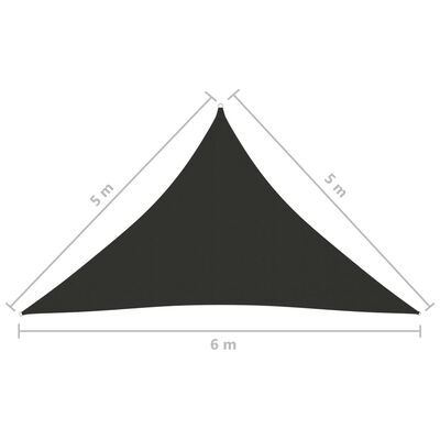 vidaXL Parasolar, antracit, 5x5x6 m, țesătură oxford, triunghiular