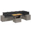 vidaXL Set canapele de grădină, 7 piese, cu perne, gri, poliratan