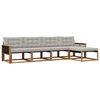 vidaXL Set de canapele de exterior 5 buc. Natural și gri deschis
