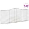 vidaXL Coș gabion arcuit, 10 buc, 400x50x160/180 cm, fier galvanizat
