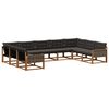 vidaXL Set de canapele de exterior 9 buc. Natural și Negru