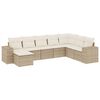 vidaXL Set canapele de grădină, 8 piese, cu perne, bej, poliratan