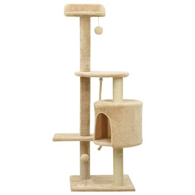 vidaXL Ansamblu pentru pisici cu stâlpi funie de sisal, bej, 120 cm
