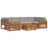 vidaXL Set de canapele de exterior 7 buc. Gri natural și deschis