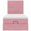 vidaXL Cadru de pat otoman cu saltele Roz 100x200cm catifea