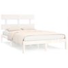 vidaXL Cadru de pat Super King, alb, 180x200 cm, lemn masiv