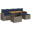 vidaXL Set mobilier grădină cu perne, 6 piese, gri, poliratan