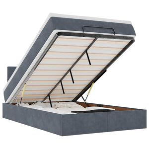vidaXL Cadru de pat otoman cu saltea Gri &icirc;nchis 120x200cm catifea
