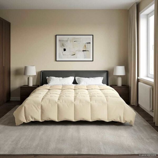 vidaXL Pilotă de vară Patos Crem 200 x 240 cm Microfibră