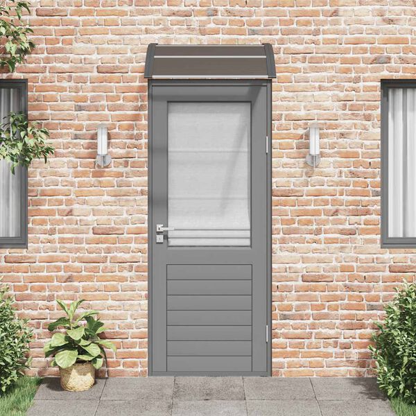 vidaXL Copertină de ușă neagră 80x75 cm, policarbonat