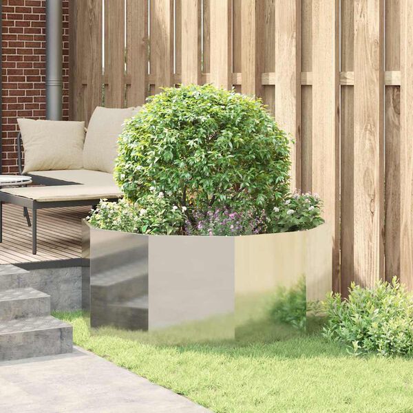 vidaXL Jardinieră Argintiu 120 x 120 x 50 cm Oțel Galvanizat