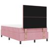 vidaXL Pat cu arcuri cu saltea cu headboard Roz 120 x 190 cm Catifea