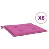 vidaXL Perne scaun grădină, roz, 6 buc., 50x50x4 cm, textil