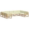 vidaXL Set de canapele de exterior cu pernă 9 pcs Alb și crem