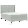 vidaXL Pat cu arcuri cu headboard Gri deschis 140 x 190 cm Catifea