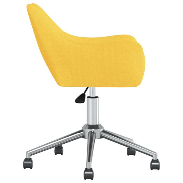 vidaXL Scaun de bucătărie pivotant, galben, material textil