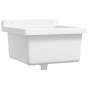 vidaXL Chiuvetă lavoar pentru montare pe perete alb 40x40x24 cm rășină