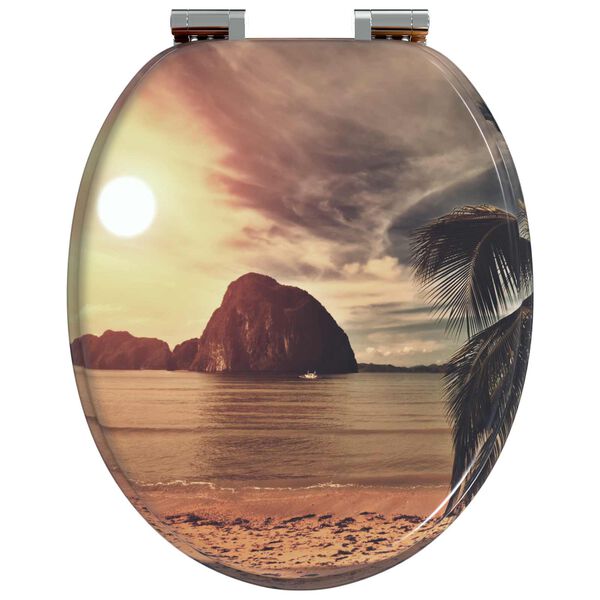 vidaXL Capac de toaletă cu &icirc;nchidere lentă Portocaliu 44 x 38 cm