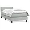 vidaXL Pat box spring cu saltea, gri deschis, 100x220 cm, catifea