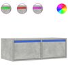 vidaXL Comodă TV cu lumini LED, gri beton, 75x35,5x25 cm