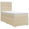 vidaXL Pat boxspring cu saltea cu headboard Crem 80 x 200 cm Țesătură