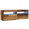 vidaXL Dulap TV cu lumini LED lemn vechi 120x35x40 cm lemn prelucrat