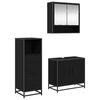 vidaXL Set de mobilier pentru baie 3 pcs Stejar Negru Lemn compozit