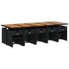 vidaXL Set mobilier de grădină cu perne, 15 piese, negru, poliratan