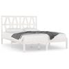 vidaXL Cadru de pat, alb, 140x190 cm, lemn masiv de pin