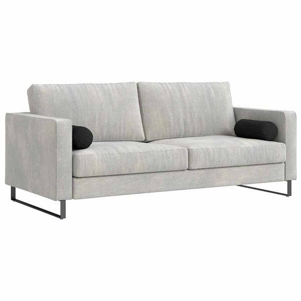 vidaXL Perne Bolster 2 pcs Negru &Oslash; 15 x 40 cm țesătură