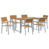 vidaXL Set de masă pentru grădină 7 buc. Gri Lemn Solid de Acacia