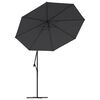 vidaXL P&acirc;nză de schimb umbrelă de soare, negru, 300 cm