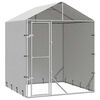 vidaXL Padoc de exterior cu acoperiș argintiu 2x2x2,5m oțel galvanizat