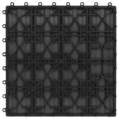 vidaXL Plăci podea în relief, WPC, 11 buc., 30 x 30 cm, 1 mp, negru