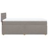 vidaXL Pat box spring cu saltea, gri taupe, 100x200 cm, textil