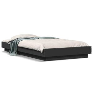 vidaXL Cadru de pat, negru, 100x200 cm, lemn prelucrat