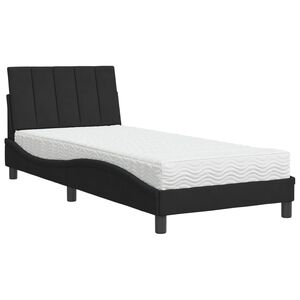 vidaXL Pat cu saltea, Hanko, negru, 80x200 cm, catifea
