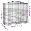 vidaXL Coșuri gabion arcuite 30 buc, 200x50x160/180cm, fier galvanizat