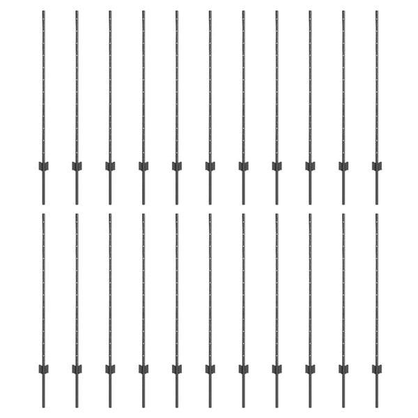 vidaXL Stâlpi de Gard Manual 44 pcs Gri 160 cm Oțel