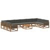 vidaXL Set de canapele de exterior cu pernă 11 pcs Natural și Antracit