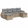 vidaXL Set canapele de grădină cu perne, 6 piese, bej, poliratan